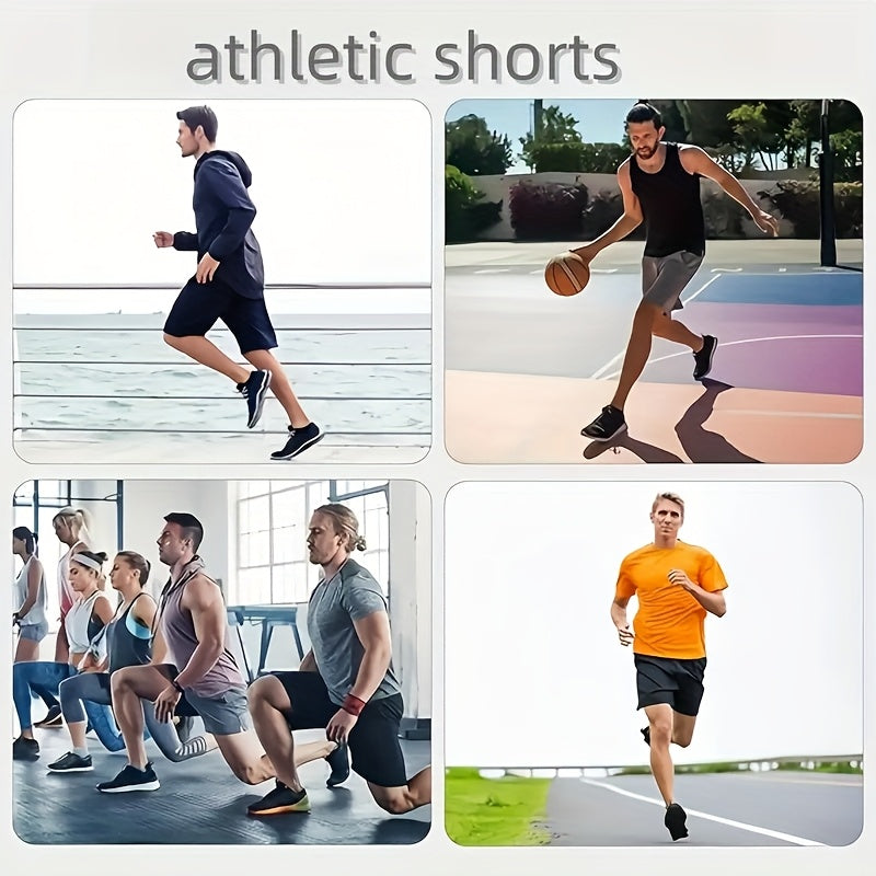 5 Men'S Quick Dry Mesh Shorts, Casual Micro Stretch Elastic Waistband Drawstring Shorts