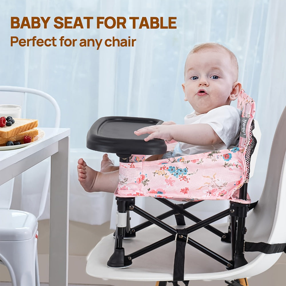 Portable Baby Chair - Foldable Tray Camping Seat