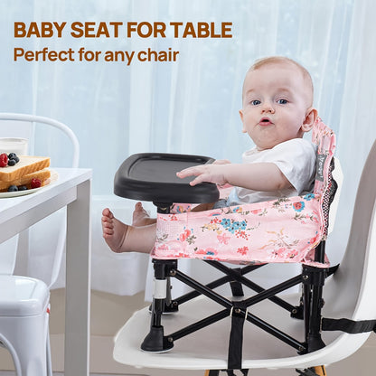 Portable Baby Chair - Foldable Tray Camping Seat