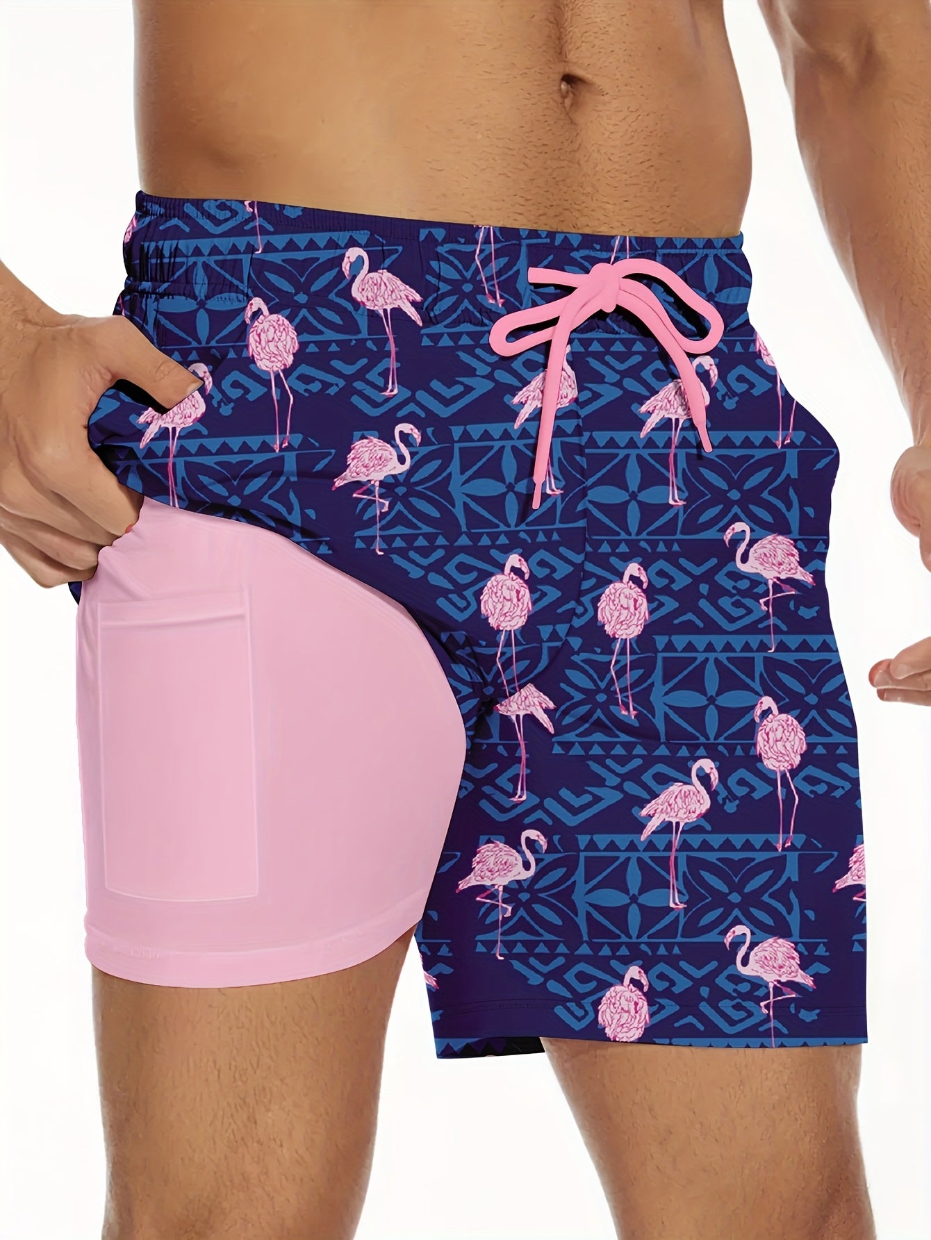 Keevoom Men'S Swim Trunks Quick-Dry 2-in-1 Built-in Liner With Belt Loop Pocketed Compression Liner Shorts Lightweight Surf Shorts Ideal For Swimming, Beach Vacations, Gym Use