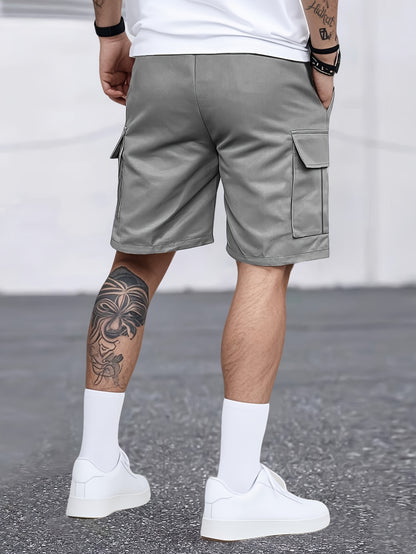 Men's Grey Polyester Cargo Shorts - product view 26