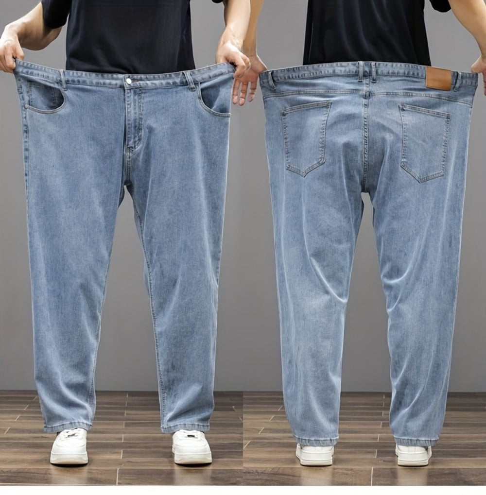 Men's Relaxed Fit Jeans - Classic Wash Clean Finish Travel