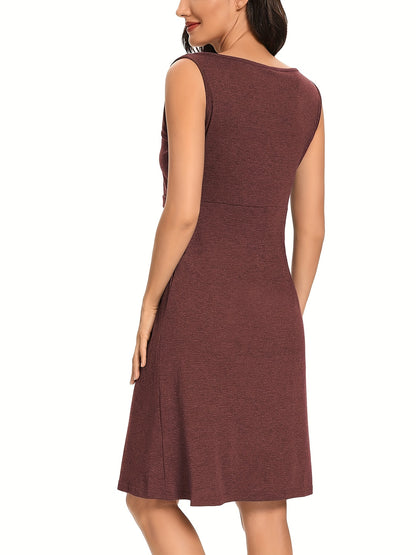 Women'S Maternity Casual Nursing Dresses Sleeveless Comfy Breastfeeding Dress