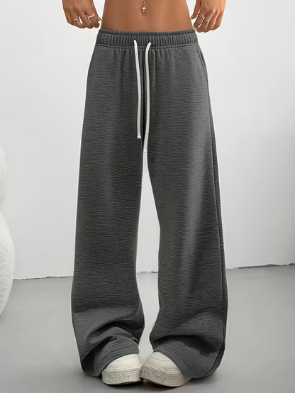 3pcs Spring And Summer Trendy Versatile Long Pants [Soft Joggers] Sizes Run Large, It Is Recommended to Choose One Size Smaller. Women'S Soft Joggers - Loose Fit, Elastic Waistband with Drawstring, Double Side Pockets - Machine Washable