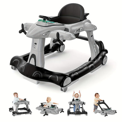 Baby Walker - Foldable Adjustable Padded 6-in-1