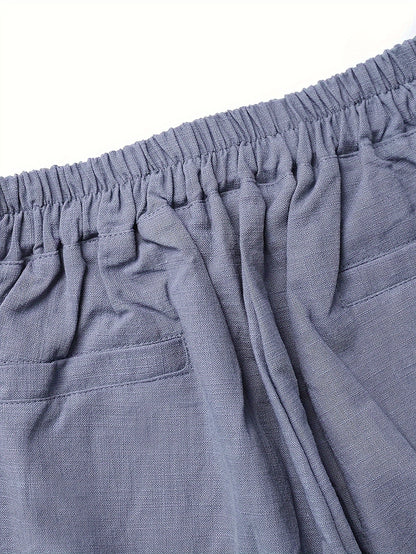 Women's Linen Pants - Summer High Waist Straight Leg Pants with Drawstring | Casual Beach Palazzo Pants | Boho Vacation Trousers for Travel