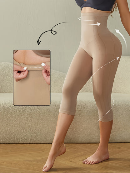 Solid High-Waisted Shaping Shorts Featuring an Anti-Slip Strip, Designed for Tummy Control And Butt Lifting. These Comfortable And Highly Elastic Shapewear Pieces Are Excellent for Abdominal And Hip Lifting