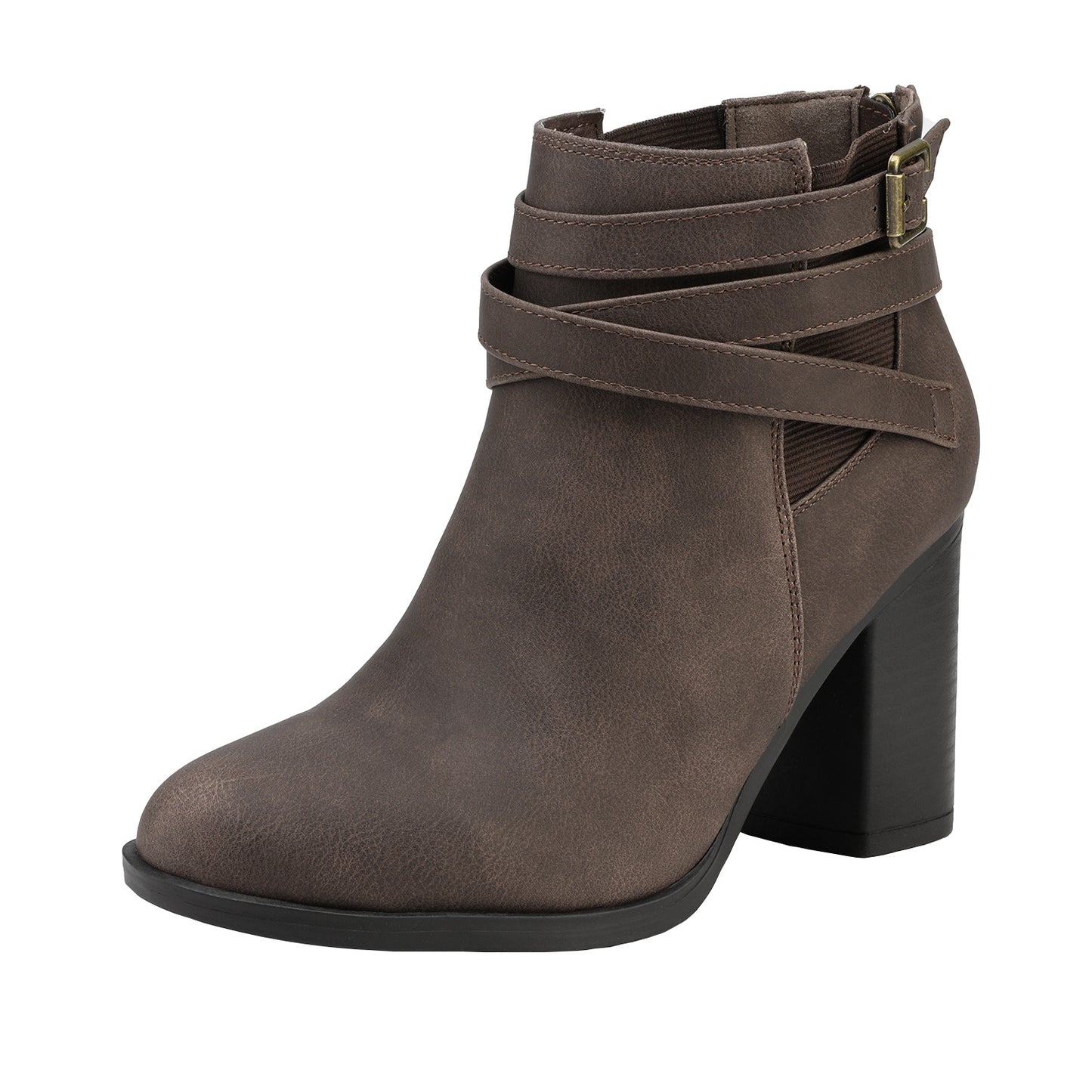 Women's Chunky High Heel Ankle Boots, Close Toe Fall Heeled Booties Shoes