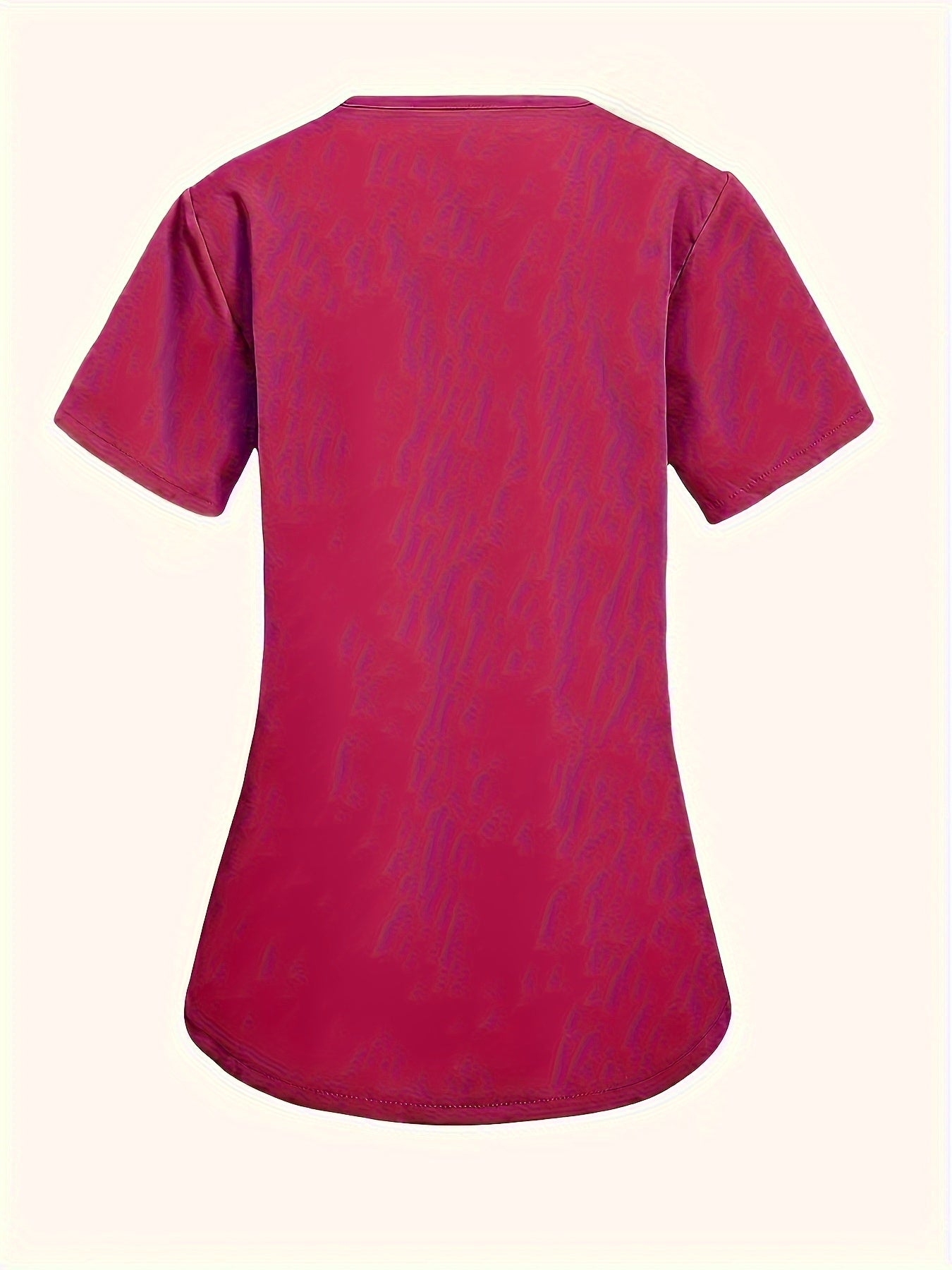 Fashion Casual V-neck Women's Work Clothes Care Comfortable Sweat-absorbing Brush Clothes Set, Fashion Short-sleeved Beauty Salon Medical Wash Clothes Work Clothes
