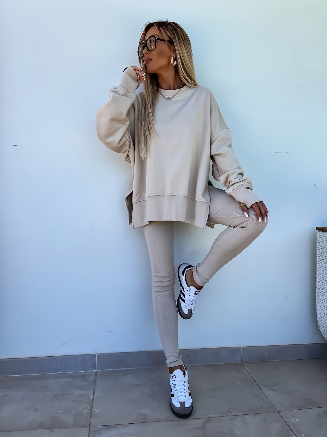 Women'S Spring And Autumn Outdoor Sports Hoodie Set, Women'S Autumn Winter Long Sleeve Solid Color Hoodie Casual Set, Hoodie Top And Pants Yoga Two-Piece Set, Outdoor Running Fitness Set