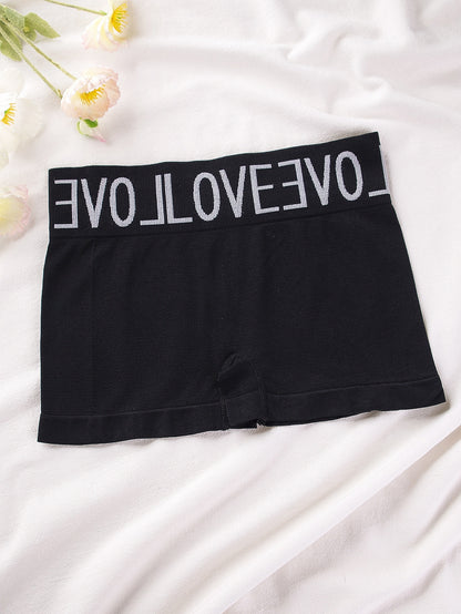 6pcs Ladies Seamless Breathable Hip Lifting Christmas Boxer Pants English Multi-color High Waist Elegant Super Elastic Quadrangle Panties