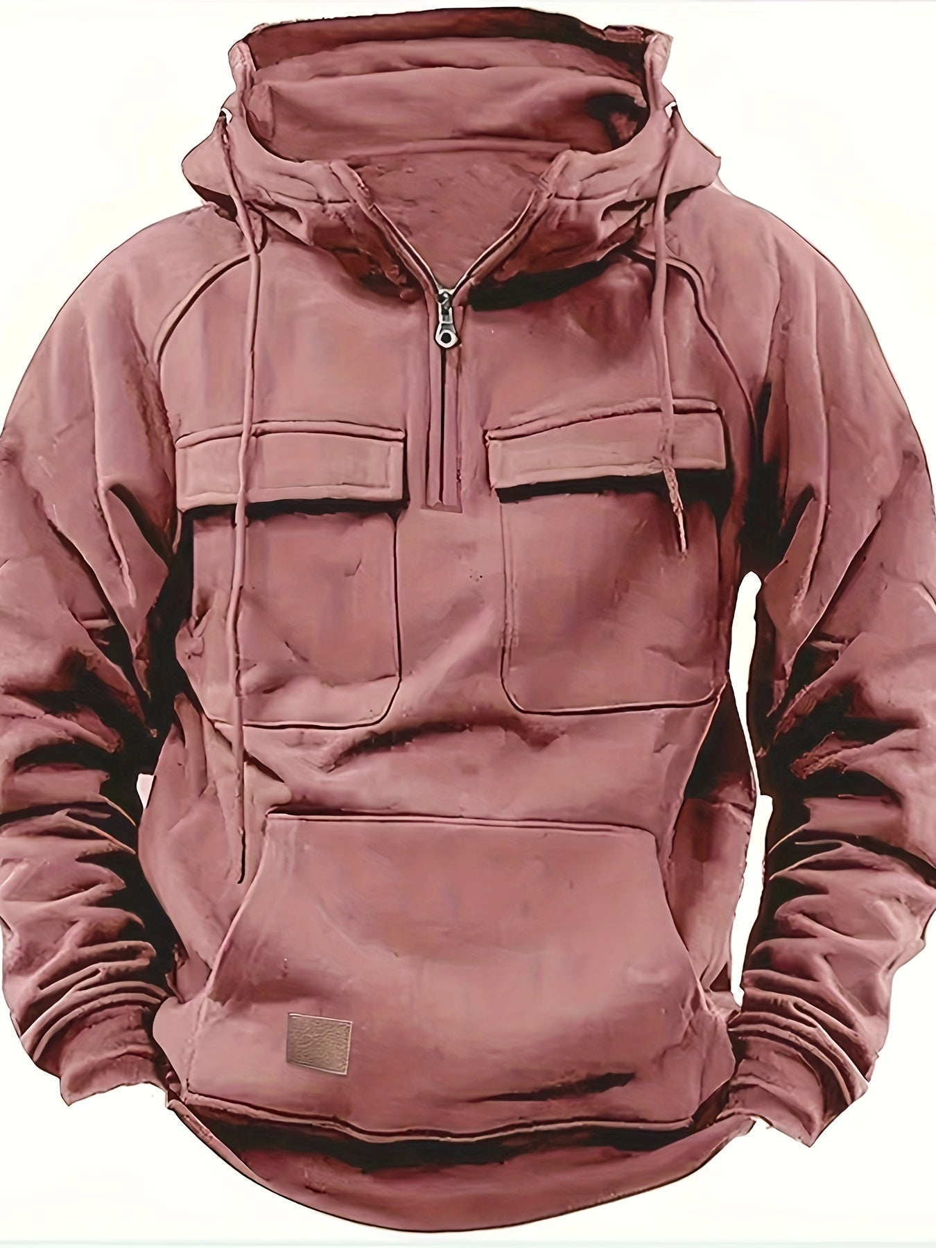 Men's Black Polyester Hoodie - product view 27