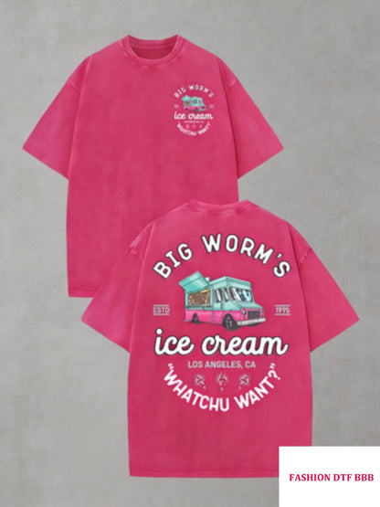 90S Movie "Big Bug Ice Cream" Pattern Men'S Crew Neck Short Sleeve T-Shirt - Retro Pop Culture Style, Perfect for Movie Night And Streetwear | Men'S T-Shirts, Printed T-Shirts, 90S Fashion, Movie Fan Gifts