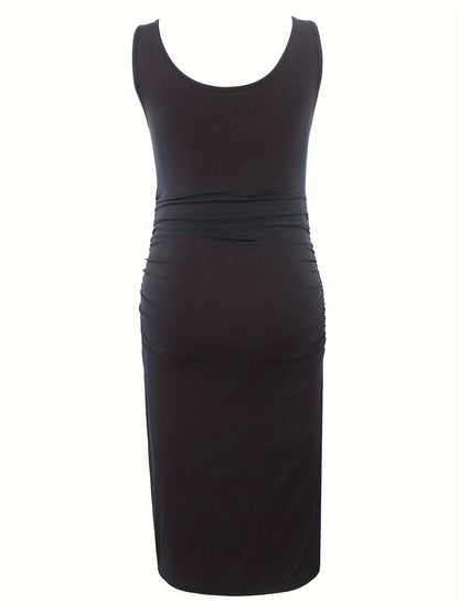 Women Summer Sleeveless Maternity Dress Pregnancy Tank Scoop Neck Mama Clothes Casual Bodycon Clothing