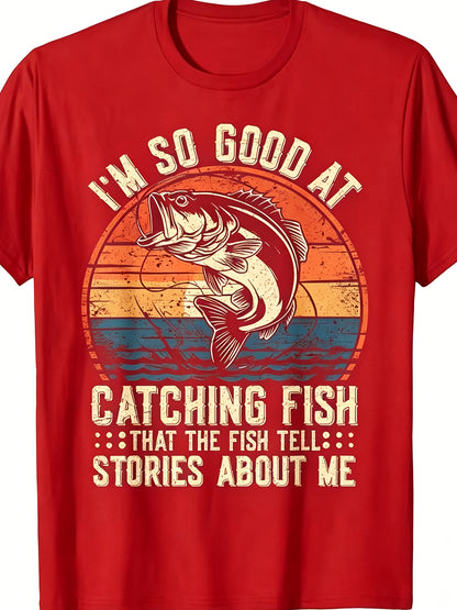 Fashionable Men'S Printed T-Shirt - Classic Summer Casual Crew Neck Short Sleeve T-Shirt, Comfortable And Breathable, Stylish Letter Pattern Design, Trendy Versatile Men'S Wear, a Delightful Holiday Gift