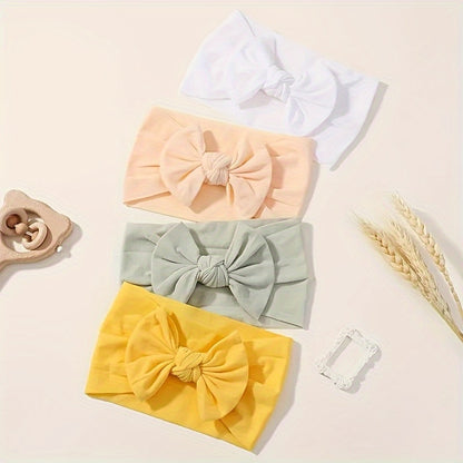 20pcs Baby Girls Nylon Headbands Turban Hair with Bows Hair Band Elastic Hair Accessories for Kids Toddlers Infants Newborn