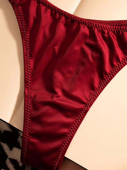 5pcs of Alluring Thongs for Women, Adorned with Rhinestones, Featuring a Low-Rise Design. These Soft And Breathable Panties Offer Comfort And Good Elasticity, Making Them Ideal for Everyday Wear, Sports