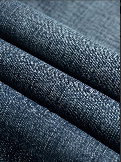 [HME] New Men'S Thickened Denim Trousers for Autumn And Winter. Heavily Washed And Naturally Polished, with Thickened Fleece Lining for Good Warmth Retention. Classic And Versatile Men'S Warm Winter Thick Jeans
