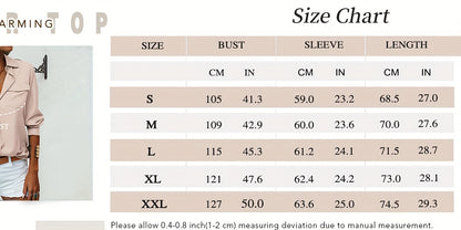 [Women's Slim Fit Lapel Collar Long Sleeve Blouse]-Office Blouses for Women Work, Button Shirt Women, Dressy Casual with Chest Pocket, V Neck Casual Work Blouse Top, Solid Color Roll-Up Cuffs, Spring/Fall Wear, 2025 Trendy