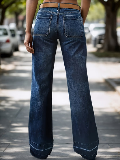 Women's straight-leg loose jeans, jeans and long pants, mid-waist elastic jeans, fashionable casual wear, suitable for daily wear, suitable for outdoor use, travel and casual wear, versatile, suitable for all seasons