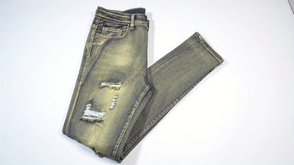 Men'S Ripped Slim Fit Jeans Distressed Regular Fit Jeans for Men Brown Straight Leg Comfort Flex Jeans Designer Fashion Pants