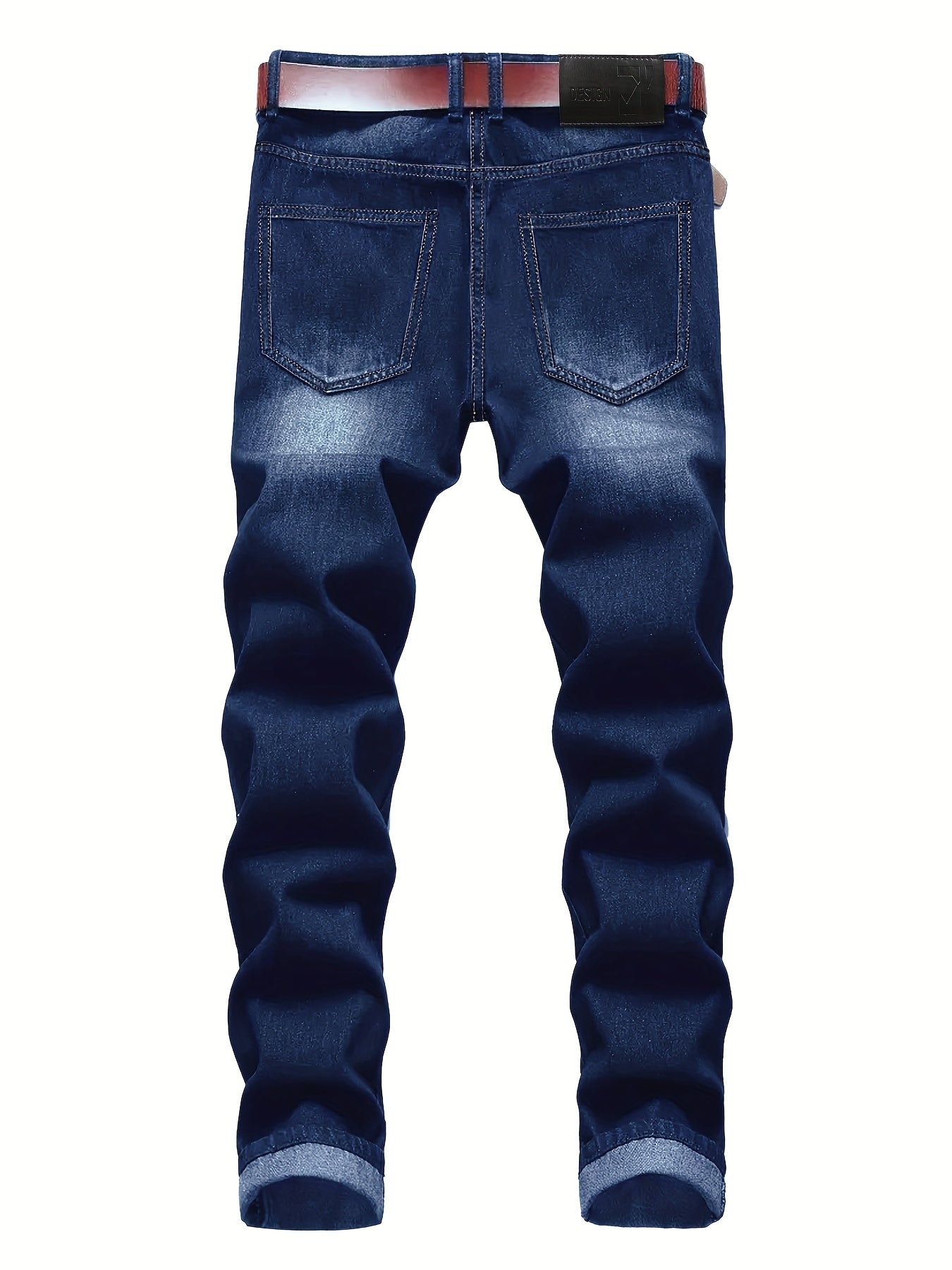 2pcs Men's Slim Fit Distressed Ripped Jeans | Classic Stretch Denim Pants, Trendy Casual Versatile Outfits