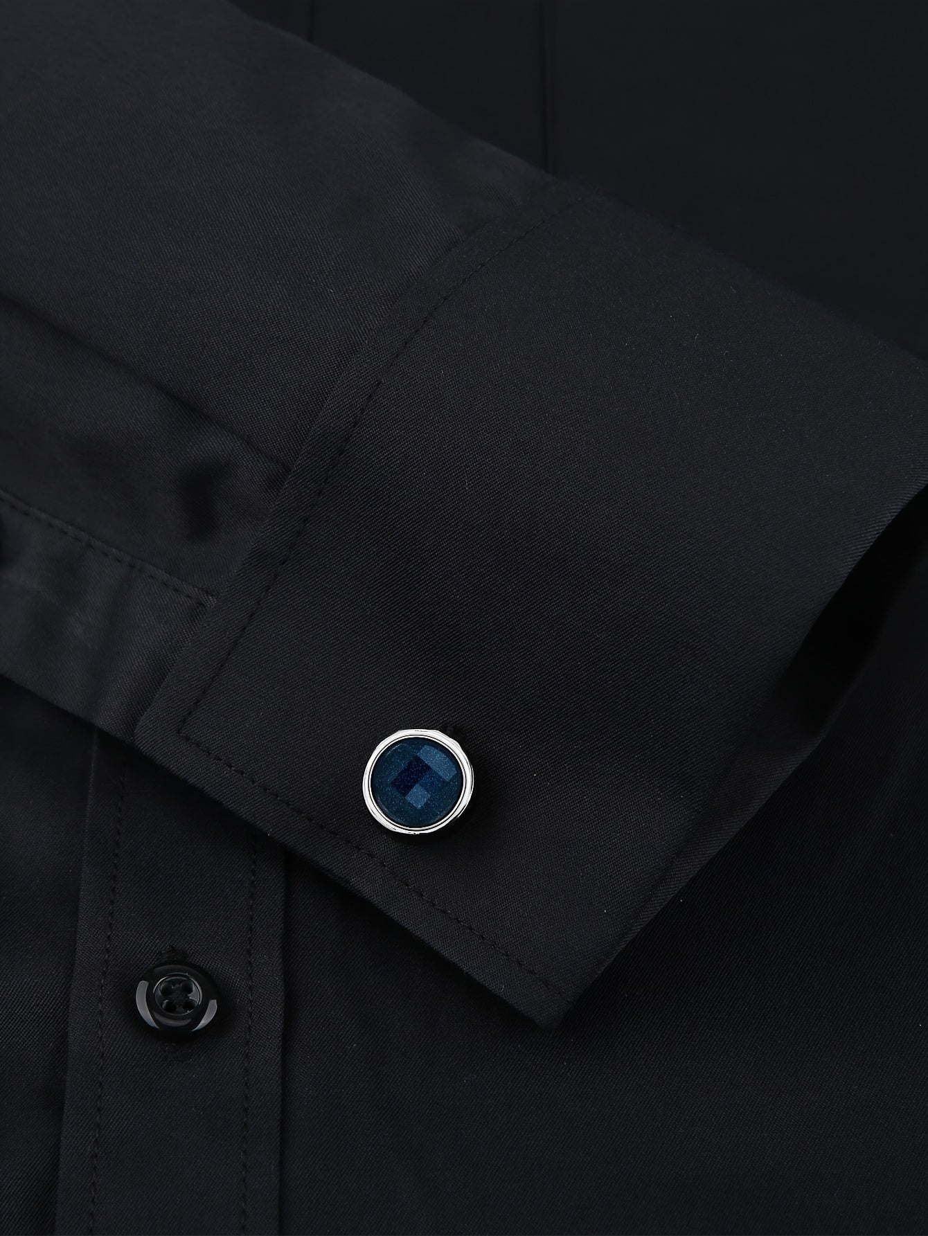 2025 New Men'S French Shirt Double-Barrel Sleeve Business Formal with Premium Cufflinks, Wedding Banquet Office Elegant Slim Fit