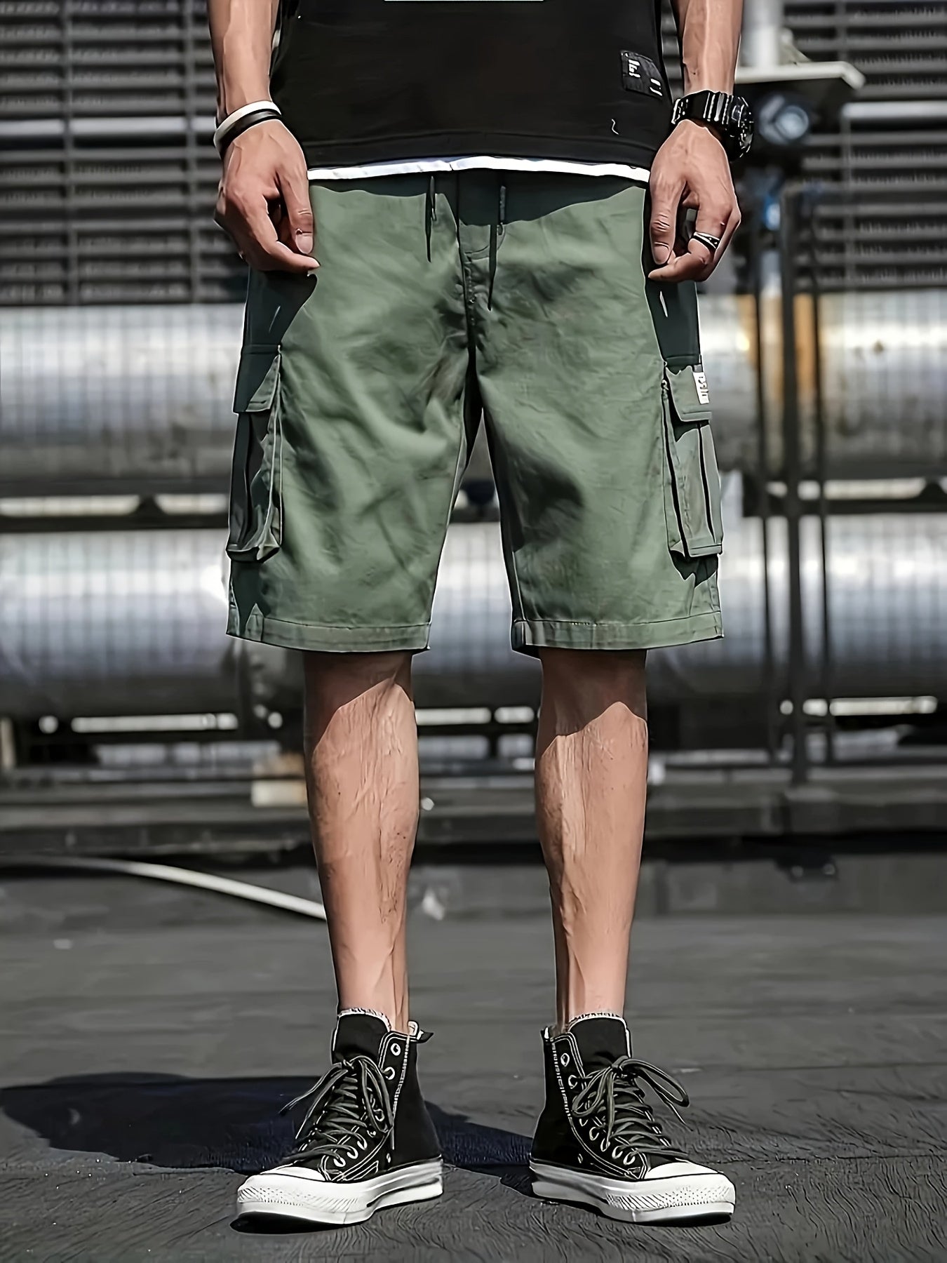 3pcs Set - Men'S Shorts, Casual Loose Shorts, Perfect Choice, Large Pocket Workwear Shorts, Summer Workwear Shorts Men'S Five Quarter Pants Ins Trendy Straight Leg Casual Five Quarter Shorts Couple Basketball Pants