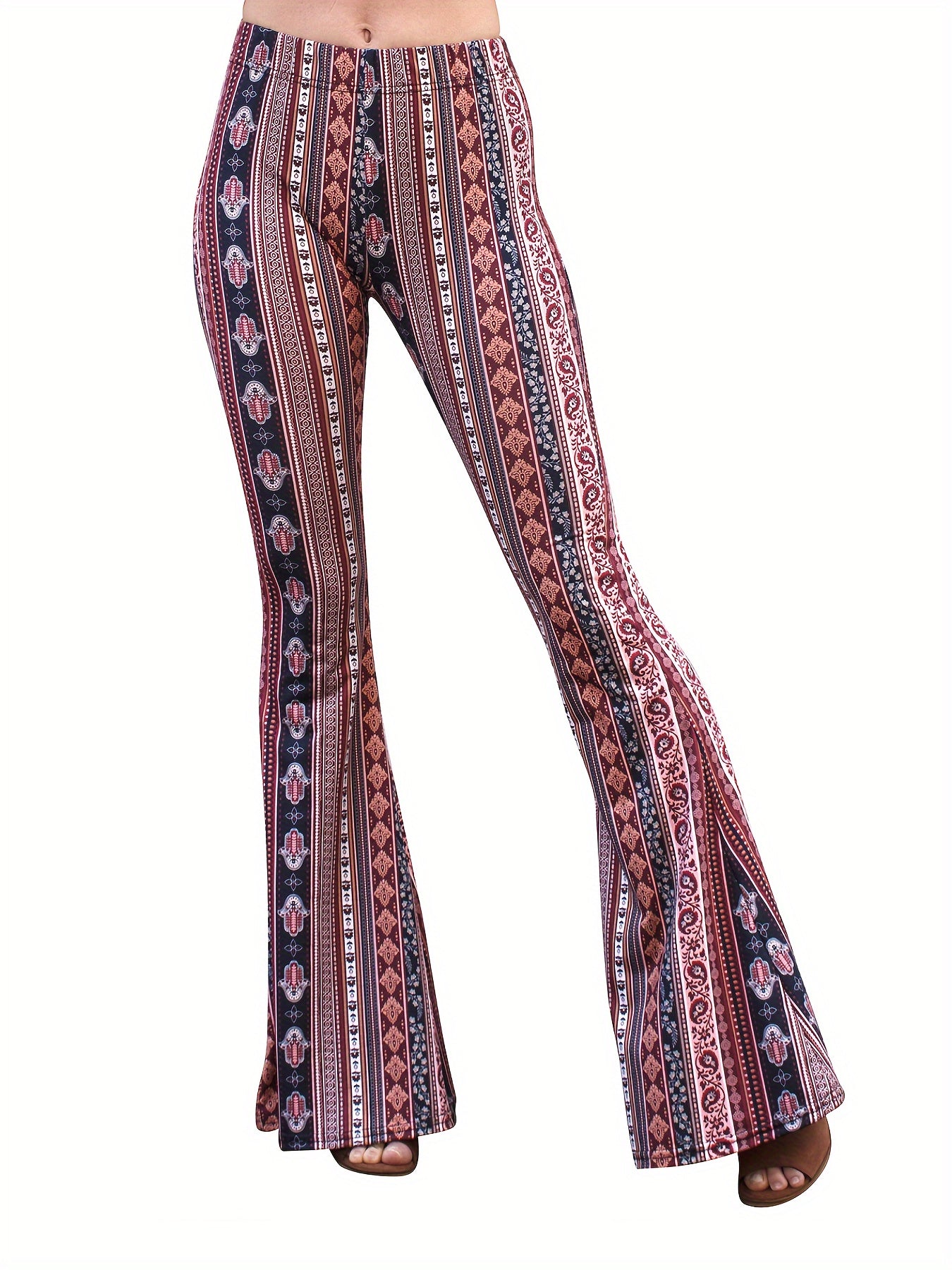 ZAFUL Women'S High-Waisted Cut-Out Trousers Ladder Bootcut Textured Flare Trousers Wide-Leg Evening Pants
