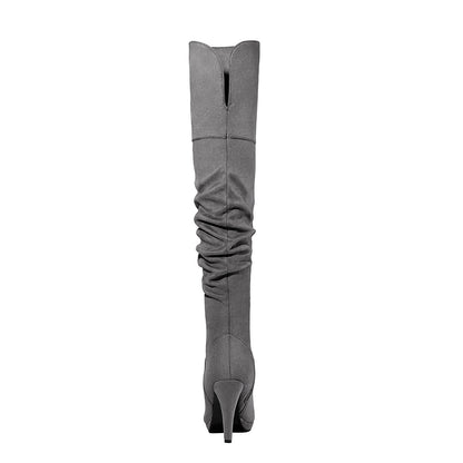 DREAM PAIRS Women's Black Thigh High Chunky Heel Platform Over The Knee Boots Size 9.5 M