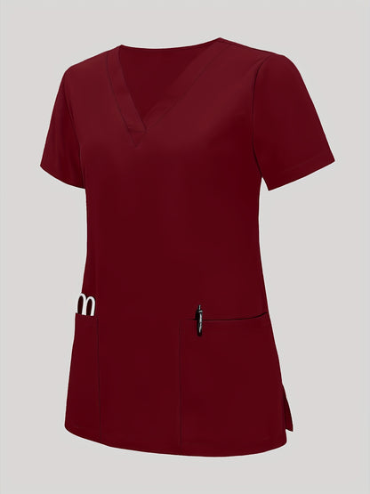 Women'S V-Neck Frosted Breathable Uniform Hand Washing Workwear Brush Hand Clothes Top