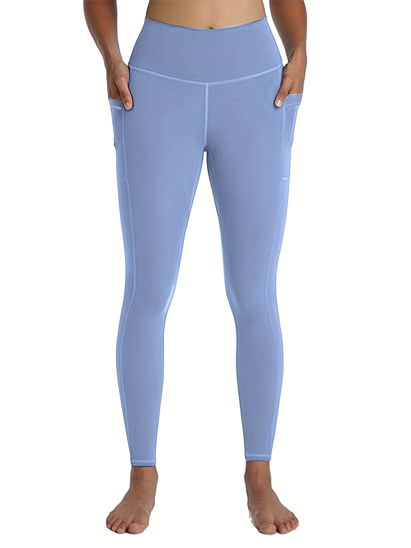 2026 5-Pack Plus Size Sports Leggings For Women, High-Waisted Cropped Yoga Pants With Pockets, Fitness Running Compression Tights, Game Day Fan Gear for Football and All Fans