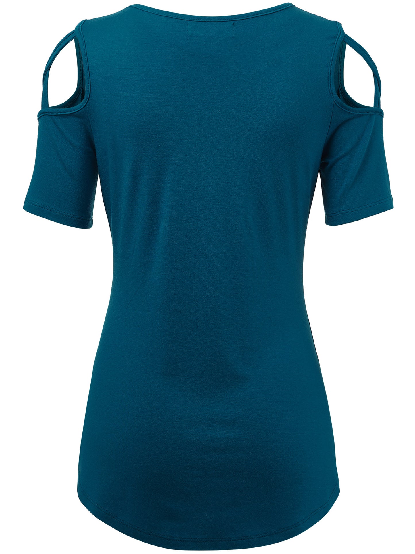 Women's Casual Open Strap Shoulder Short Sleeve Top