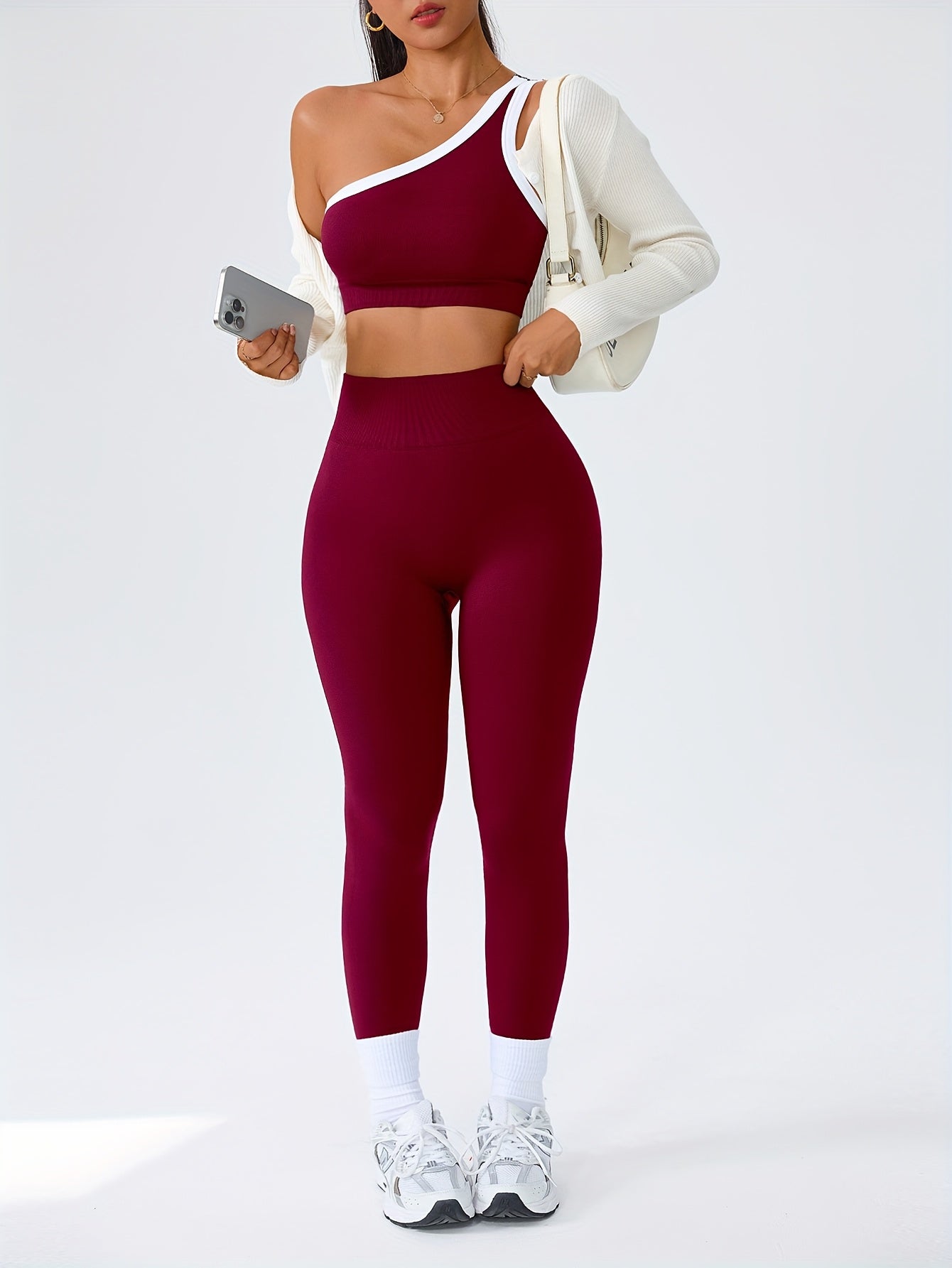 Women's Navy Blue Color High-Waist Leggings - product view 26