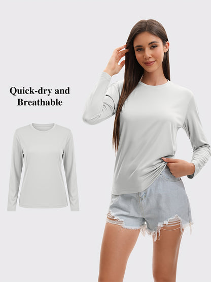 5pcs Women's Quick-drying And Breathable Long-sleeved T-shirt Set, Basic Base Layer for Training, Moisture-wicking, Women's S Tops, Suitable for Casual Attire.