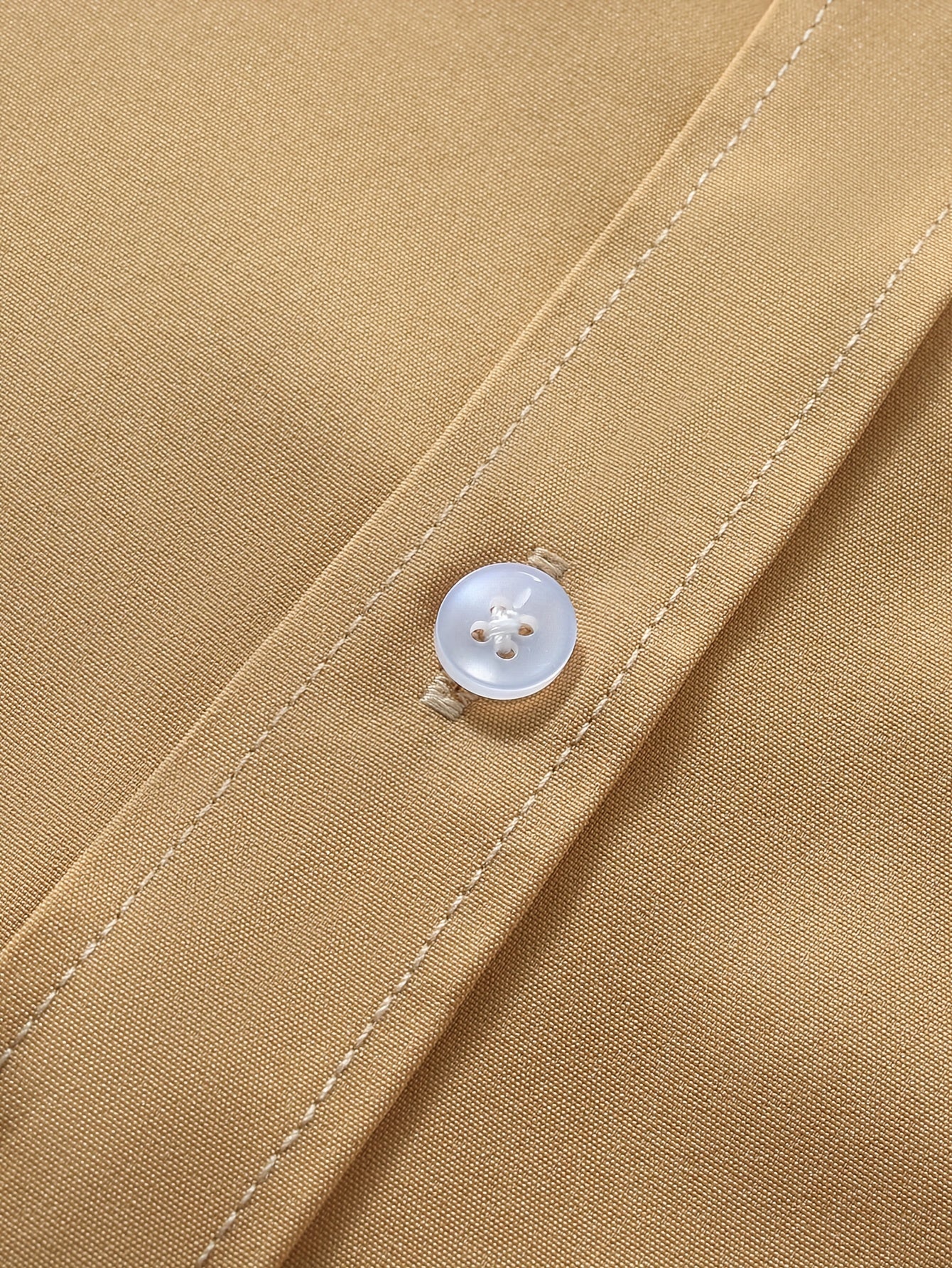 Men'S Henley Collar Long Sleeve Shirt | Casual, All-season, Solid Color, Regular Fit, Button Details, Woven Fabric