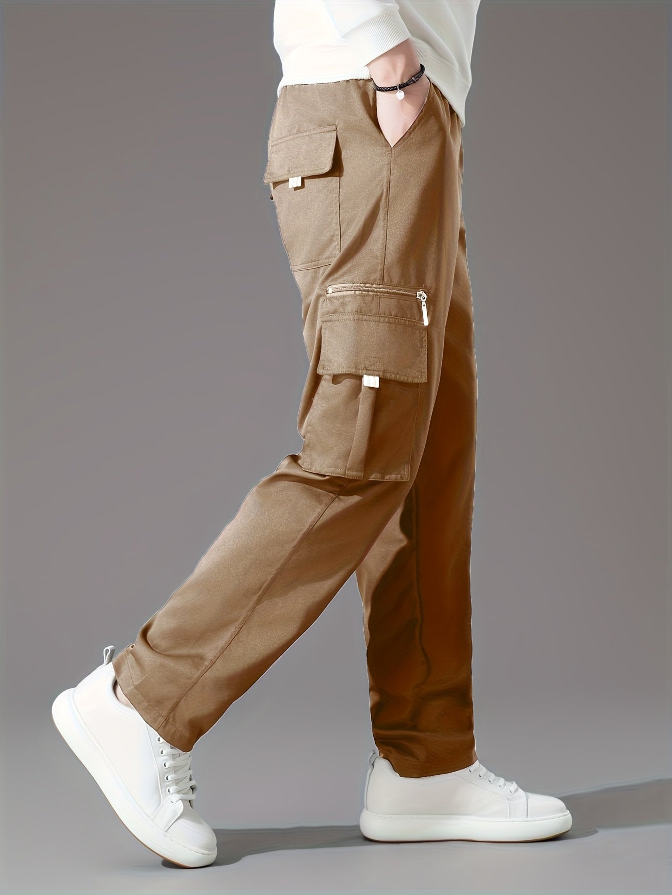 3pcs Men's Fashion Cargo Pants Casual Daily Outdoor Travel Multi-pocket Cargo Pants