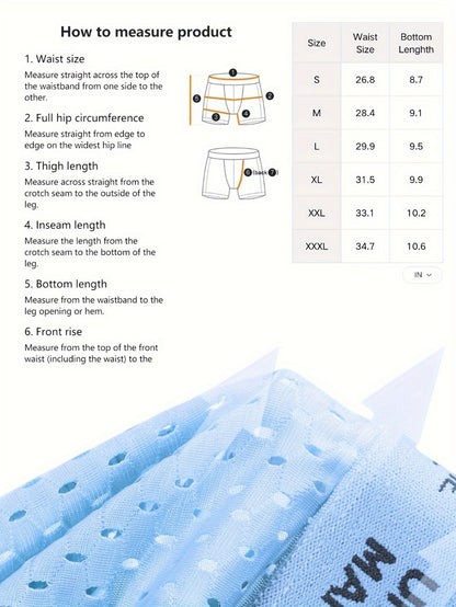 4-Pack Men's Boxer Briefs - Breathable Stretch Mesh