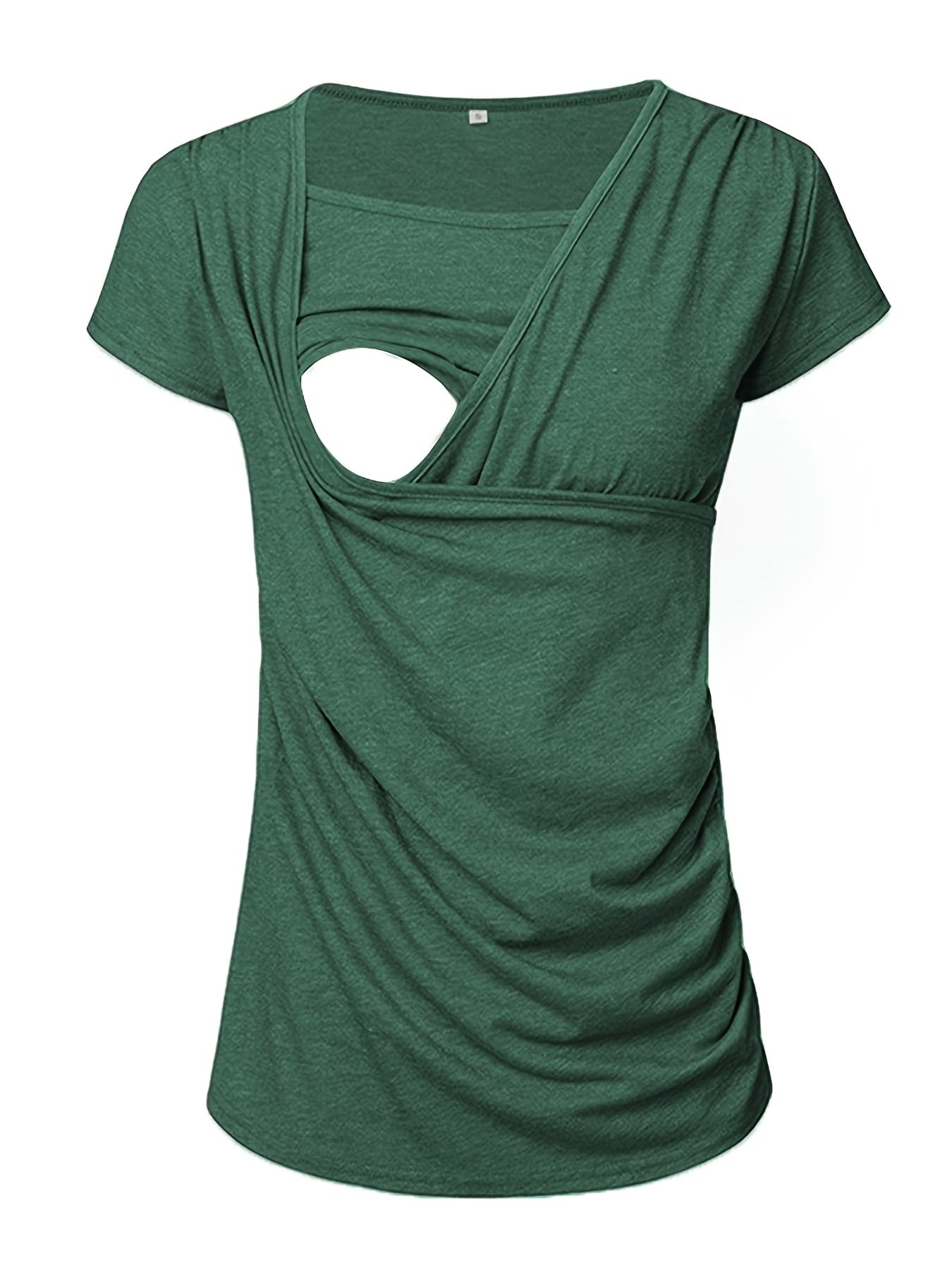 Set of 3 Women'S Short Sleeve Maternity Tops with Side Ruching for Breastfeeding