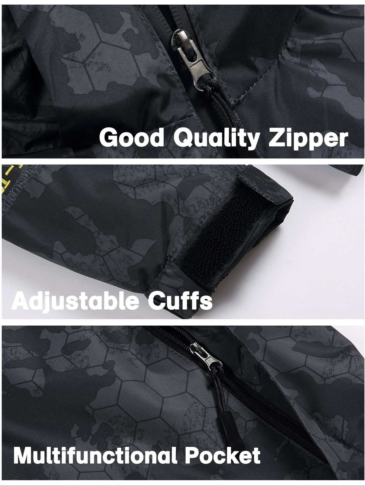 Men'S Rain Jacket Waterproof Lightweight Packable Raincoat Pullover Windbreaker with Hood for Hiking Running