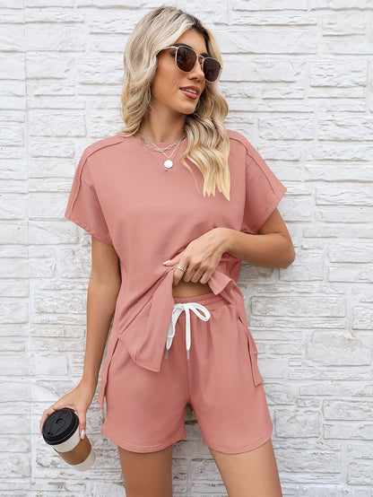 Women's Dirty Pink Short-Sleeve Shorts - product view 22