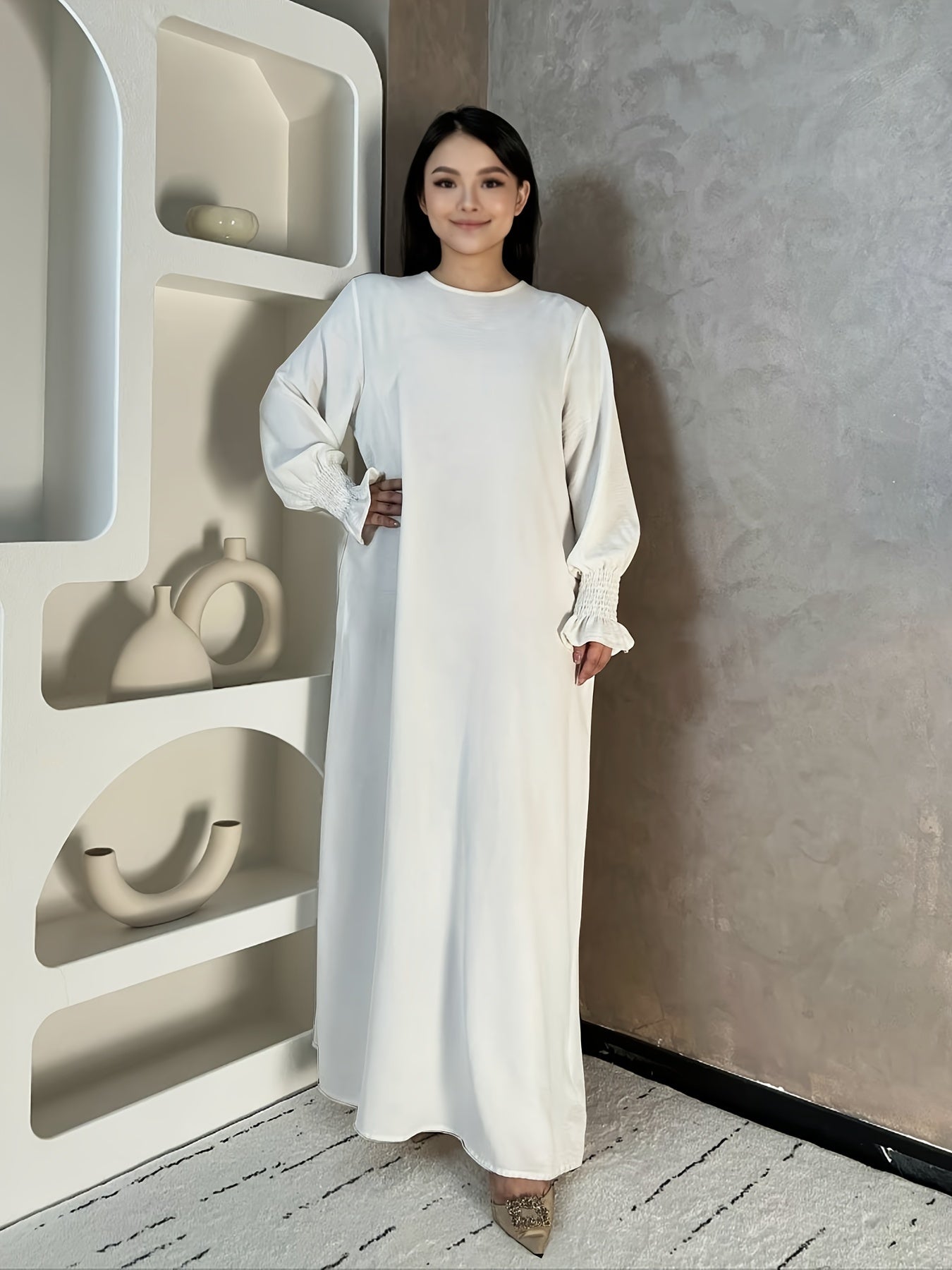 Soft Crepe Material with Pocket Mulim Lady Abaya Prayer Abaya