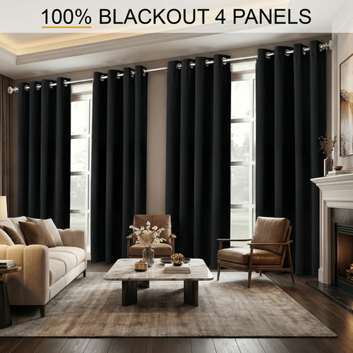 Nursery Curtain Panels, Nursery Curtain Panels, 4pcs Full Blackout Curtains, Thick Thermal Drapes for Bedroom & Living Room