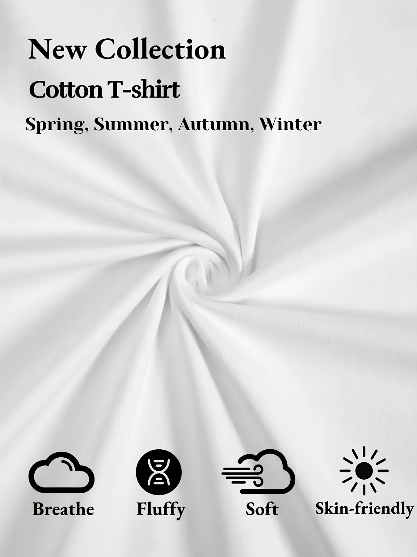 [Quick Dry T-Shirt] 5pcs Quick Dry Breathable Men's White T-Shirt - Round Neck-Heavy Cotton Short Sleeves, Lightweight Summer Sports Top, Suitable for Gym & Training, Machine Washable, Casual Wear