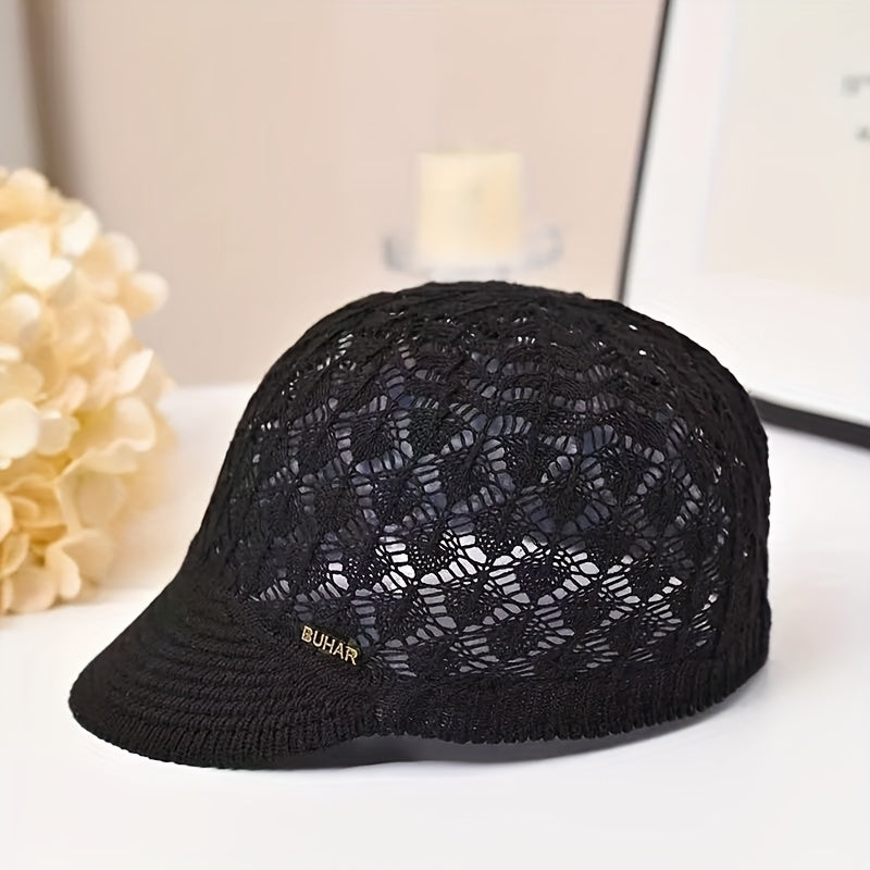 4pcs Lightweight Breathable Women Beret Hats, Foldable Portable Design for Easy Storage and Carrying, Non-elastic Snug Fit Design to Fit Head Circumference Stably, Machine Washable for Labor-free Daily Cleaning and Repeated Use, Delicate Jacquard Wov