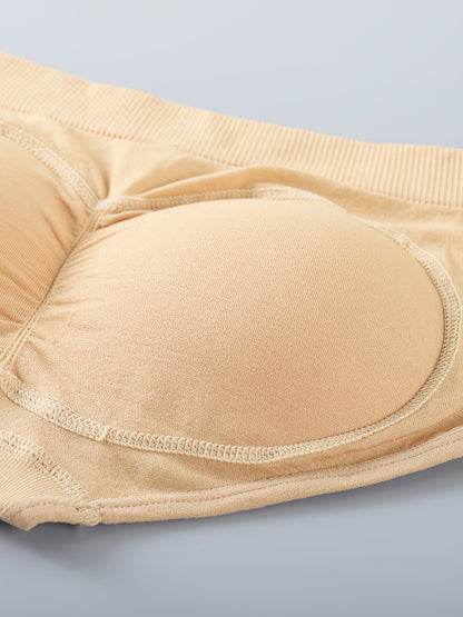 3pcs Women's High-Waisted Shaping Panties - Butt-Lifting, Tummy Control, Sexy Heart-Shaped Design with Detachable Pads, Soft, Comfortable, And Breathable Fabric