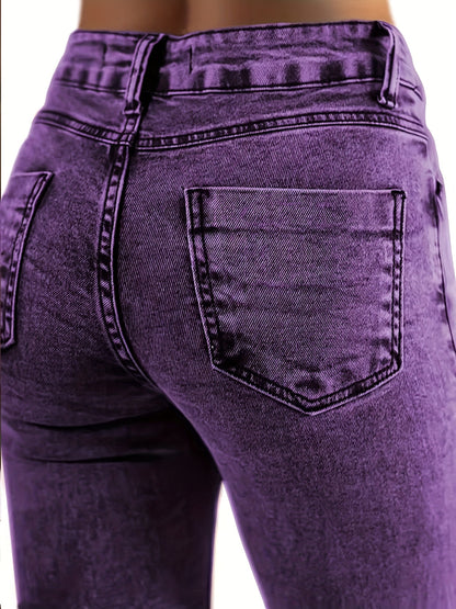 Women'S Sexy Cow Fashion Elastic Denim Flared Trousers