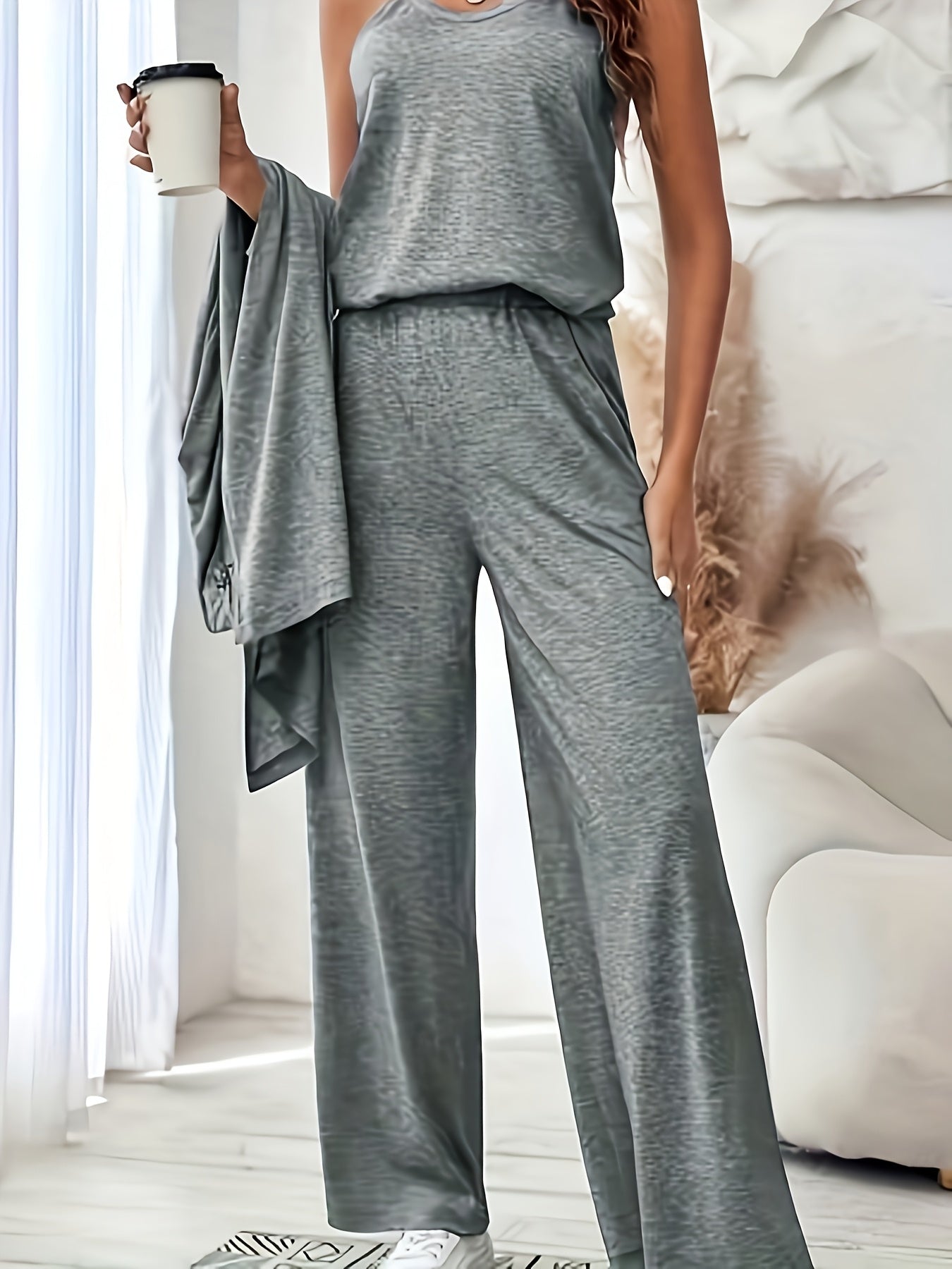 Women's Three-piece Outfit - Large Size Long Cardigan Pullover Casual Pants Set, Perfect For Spring/Autumn 2025, Highly Versatile Set