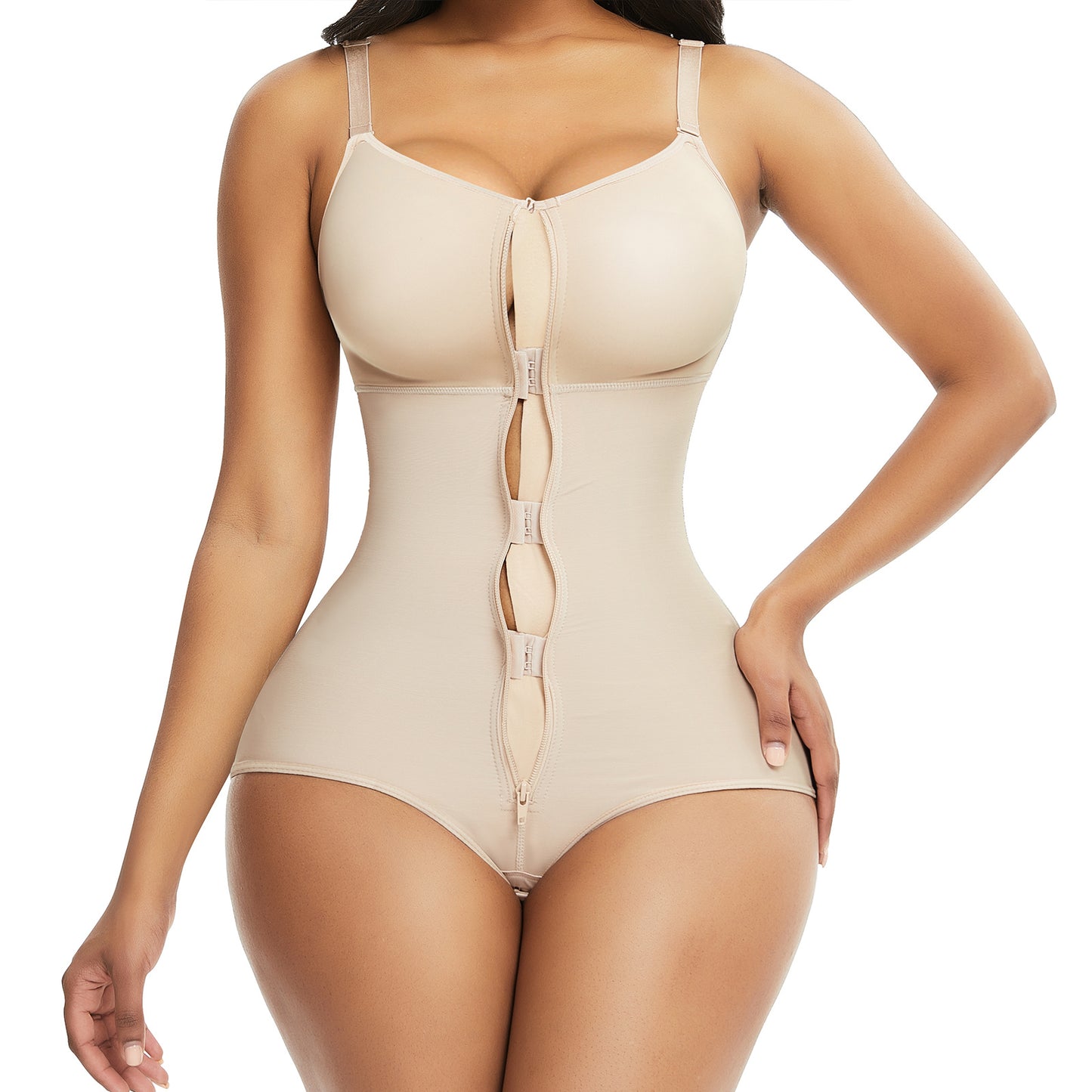 Colombianas Body Shaper Tummy Control Shapewear Zipper Full Bust Corset Bodysuits