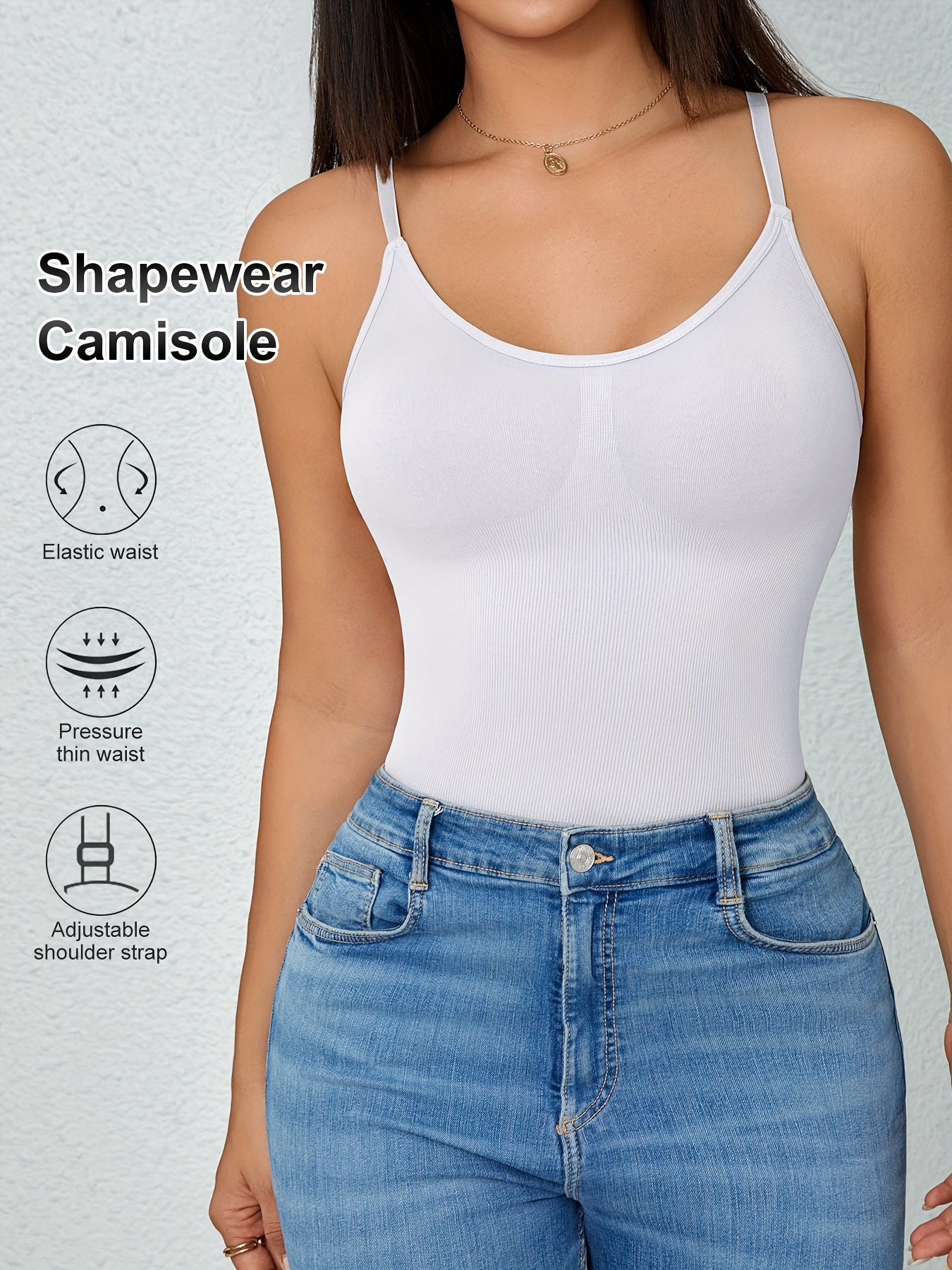 2pcs Women'S Waist Cinching Tank Top, Tight Fitting Waist Cinching Body Shaping Sleeveless Top With Adjustable Shoulder Straps, Body Shaping Tank Top